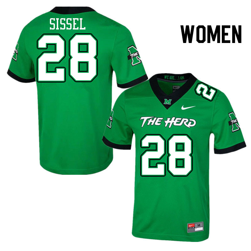 Women #28 Ryan Sissel Marshall Thundering Herd College Football Jerseys Stitched Sale-Green